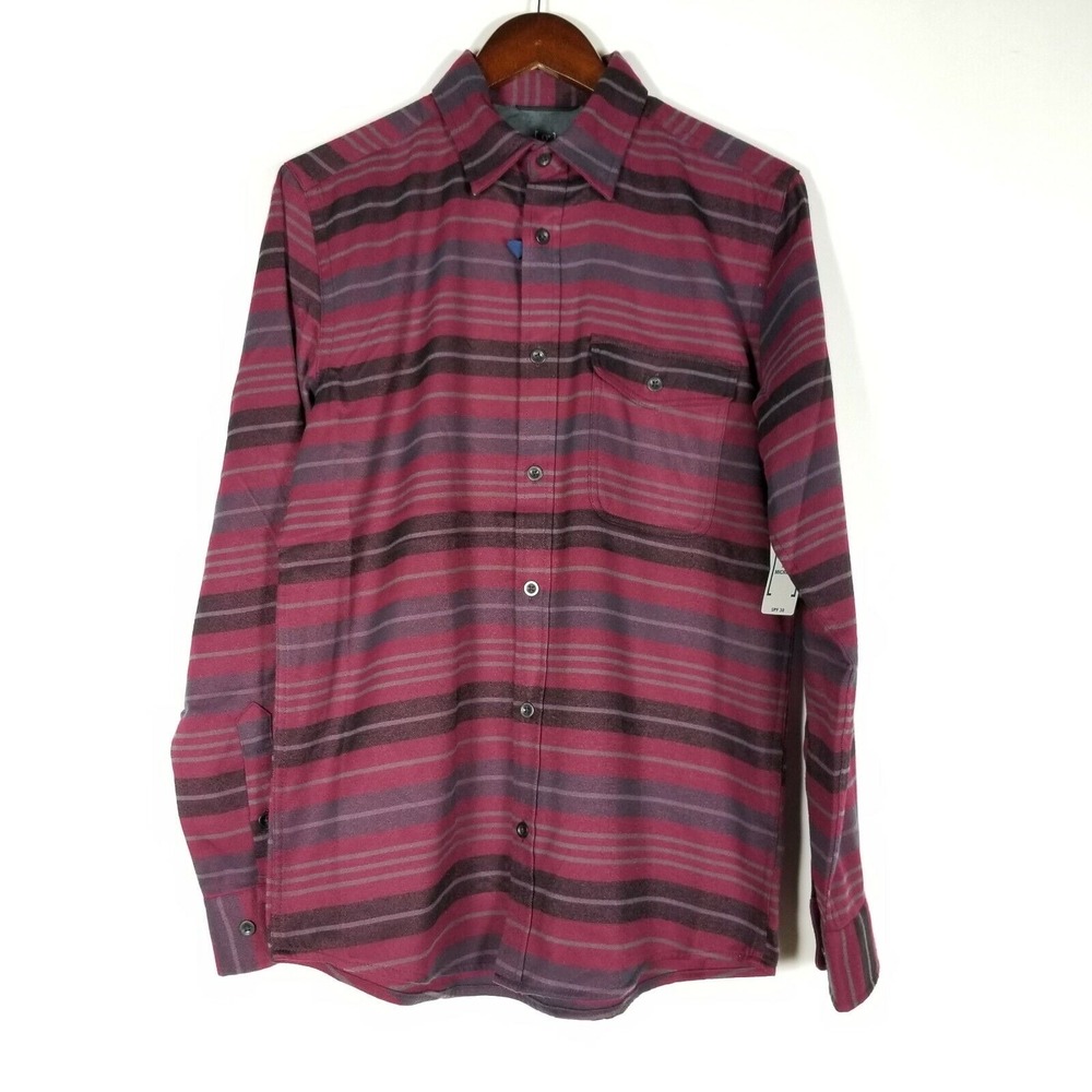 George Mens Shirt Size S Premium Outdoor Long Sleeve Stretch‎ Plaid Flannel Red